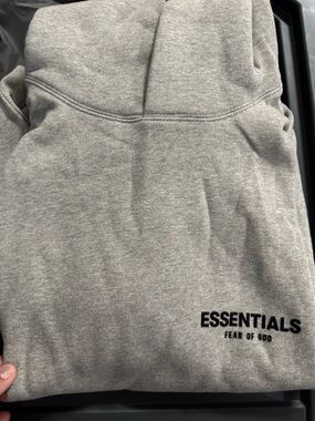 Essentials Fear of God Hoodie in  dark oatmeal Gray